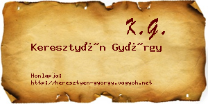 Keresztyén György névjegykártya